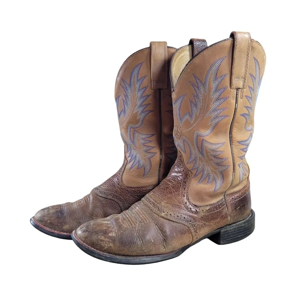 Ariat Men's Heritage Crepe Toe Cowboy Boots Size 9D Needs New Sole